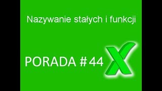 Nazywanie stałych i funkcji [upl. by Streetman789]