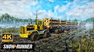 Western Star 4900XD Logging Truck With Realistic Logs Transport Trailer In SnowRunner truck 4k [upl. by Ahron499]