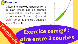 Exercice corrigé  Aire entre 2 courbes [upl. by Aciraa]