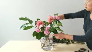 Dahlia and lisianthus flower arrangement [upl. by Helali]