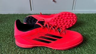 Adidas F50 League Turf Shoes Review  On Feet amp Unboxing ASMR 4K [upl. by Alfonse]