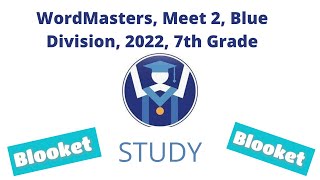 WordMasters  Meet 2  Blue Division  2022  7th Grade  STUDY [upl. by Alithia]