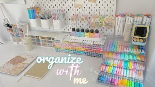 desk makeover 🪴  minimalist setup aesthetic desk organization ikea haul 🌷 [upl. by Amoakuh585]