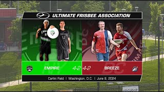 FULL GAME Pro Ultimate Frisbee  New York Empire vs DC Breeze  June 8 2024 [upl. by Dilaw]