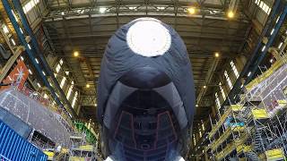 BAE Systems astute class submarine Audacious launch [upl. by Wentworth]