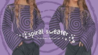 spiral sweater crochet tutorial  beginner friendly [upl. by Letha969]