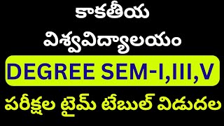 Degree Exams Time Table 2024 Kakatiya university sem 135 th time table [upl. by Gatias]