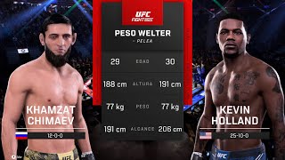 Khamzat Chimaev vs Kevin Holland  EA Sports UFC 5 [upl. by Ahselyt]