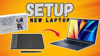 Setting up graphics tablet in my new laptop  Hindi drawing graphicstablet newlaptop [upl. by Nolad]