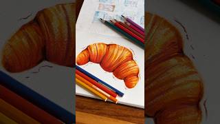 I wanna to eat a croissant too🥐🇫🇷 croissant food fooddrawing colourpencil [upl. by Gudrun]