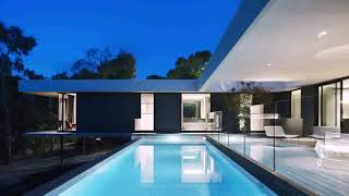 U Shaped House With Courtyard Pool  House Design Styles [upl. by Nauquf]