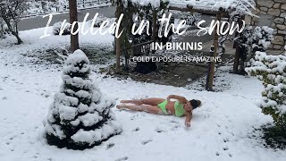 BIKINI DIP IN THE SNOW amp Why I love CRAZY CHALLENGES and COLD EXPOSURE [upl. by Anneirda]