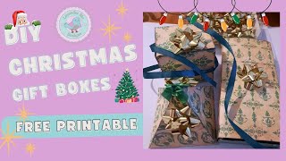 DIY Christmas Gift Boxes Free Printable [upl. by Kokaras781]