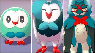 FULL ROWLET EVOLUTION TEAM Shiny Rowlet Shiny Dartrix Shiny Decidueye Moveset [upl. by Torray]