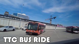 TTC 32 Bus Ride from Renforth Station to Eglinton West Station [upl. by Teiv]