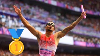 Canada wins Men’s 4x100m Relay Gold at Paris Olympics won by Andre de Grasse  digital sk [upl. by Aramas]