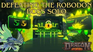 Defeating The Robodon Boss Solo  Normal  Supercharged Roblox Dragon Adventures [upl. by Okimik]