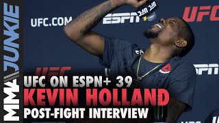 Kevin Holland trashes Israel Adesanya beef Fck him  UFC on ESPN 39 postfight interview [upl. by Adlesirk]