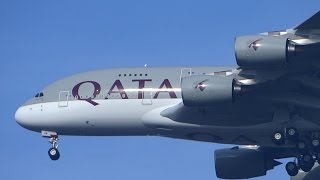 Qatar Airways Airbus A380 Overflight Hamburg [upl. by Pernick392]