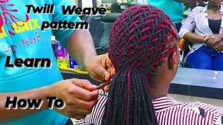 How to Style Twill Weave Pattern on dreadlocksbasket Weave Braid quotVery Detailedquot [upl. by Aiz]