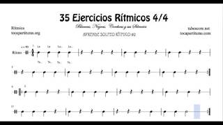 35 Ejercicios de Ritmo Compás 44 Aprende Lenguaje Musical Rítmica [upl. by Persas]