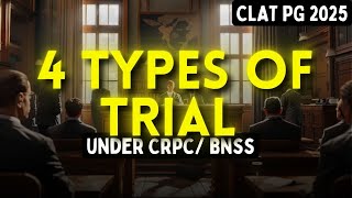 4 types of trial under BNSS  Probable topic for CLAT PG 2025 [upl. by Anairotciv365]