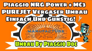 UMBAU auf Vergaser Piaggio NRG Power Purejet ohne Malossi Digitronic amp Drosselklappe [upl. by Yrram764]