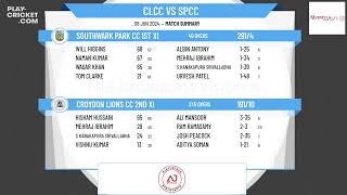 Croydon Lions CC 2nd XI v Southwark Park CC 1st XI [upl. by Eidoj855]