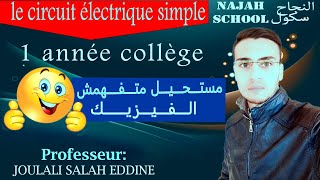 le circuit électrique simple 1 année collège [upl. by Ecyt]