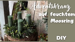 Adventskranz auf feuchtem Steckschaum  DIY  Adventskranz selber machen [upl. by Monte703]