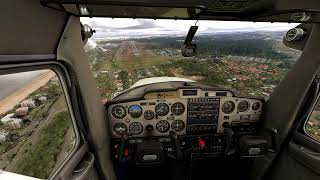 Cessna 152 landing Stormy Gold Coast Cockpit view Sound enhanced  Microsoft Flight Simulator [upl. by Nolad]