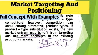 Market Segmentation Targeting And Positioning bcom  Targeting Strategy And Positioning Strategy [upl. by Dana]