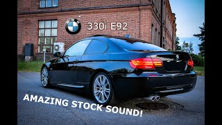 BMW 330i E92 07  Stock Exhaust Sound with lots of Crackles [upl. by Wilson]