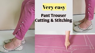 Very Easy Pant Trouser Cutting and StitchingPalazzo Pant Cutting and StitchingFor Beginners [upl. by Christina]