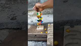 Marble run vs rainbow spiral asmrreverse videoyellow balls471shorts [upl. by Brig719]