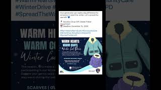 Warm Hearts Warm Coats Winter Drive please drop off your items at the Inkster PD by November 15th [upl. by Balthasar683]