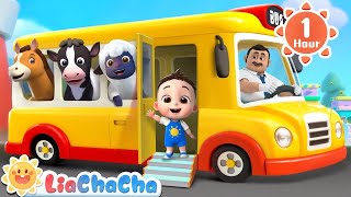 Wheels on the Bus with Animals  Kids Song Compilation  Kids Songs amp Nursery Rhymes  LiaChaCha [upl. by Spiers]