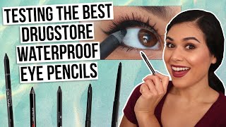 Testing the BEST Drugstore Waterproof Eyeliner Pencils Waterline Smoky Eye SmudgeProof [upl. by Sjoberg4]