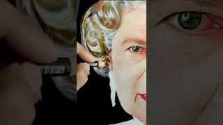 REALISTIC DRAWING OF QUEEN ELIZABETH II  D Artaholic [upl. by Nylaehs462]