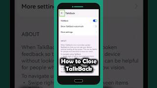 Talkback mode off  Talkback mode on  Talkback button off kaise kare  Talkback Android settings [upl. by Latrell553]