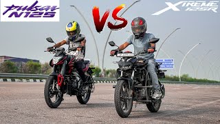 2024 BAJAJ PULSAR N125 …VS… 2024 HERO XTREME 125R DRAG RACE REAL TOP END RACE 😱🔥🚀 [upl. by Sulihpoeht]