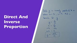 How To Write Down Formulas For Direct And Inverse Proportion [upl. by Naashom]