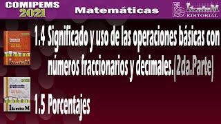 Significado y uso de las operaciones básicas con números fraccionarios y decimales y porcentajes [upl. by Yelmene]