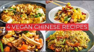 4 EASY Chinese Style vegan recipes to MAKE TODAY [upl. by Hound]