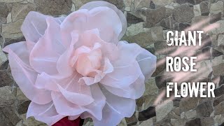 How to Make Giant Organza Flower  Rose Flower [upl. by Asp]