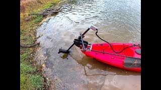 Stern mounted kayak trolling motor with tiller steering [upl. by Neille]