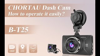 CHORTAU GPS Dash Cam BT25 Basic Function Operation Video [upl. by Ogdon]