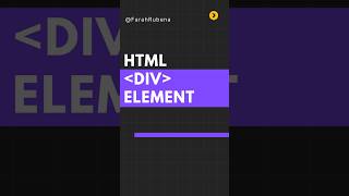 HTML DIV Element Explained ⬆️ codingbasics htmltutorial html5 codewithfarah [upl. by Yrrehs]