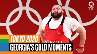 🇬🇪 🥇 Georgias gold medal moments at Tokyo2020  Anthems [upl. by Neellok]