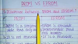 Difference between PROM and EPROM in hindiPROM vs EPROMrommemoryprimary memoryEPROM vs PROM [upl. by Hirza]